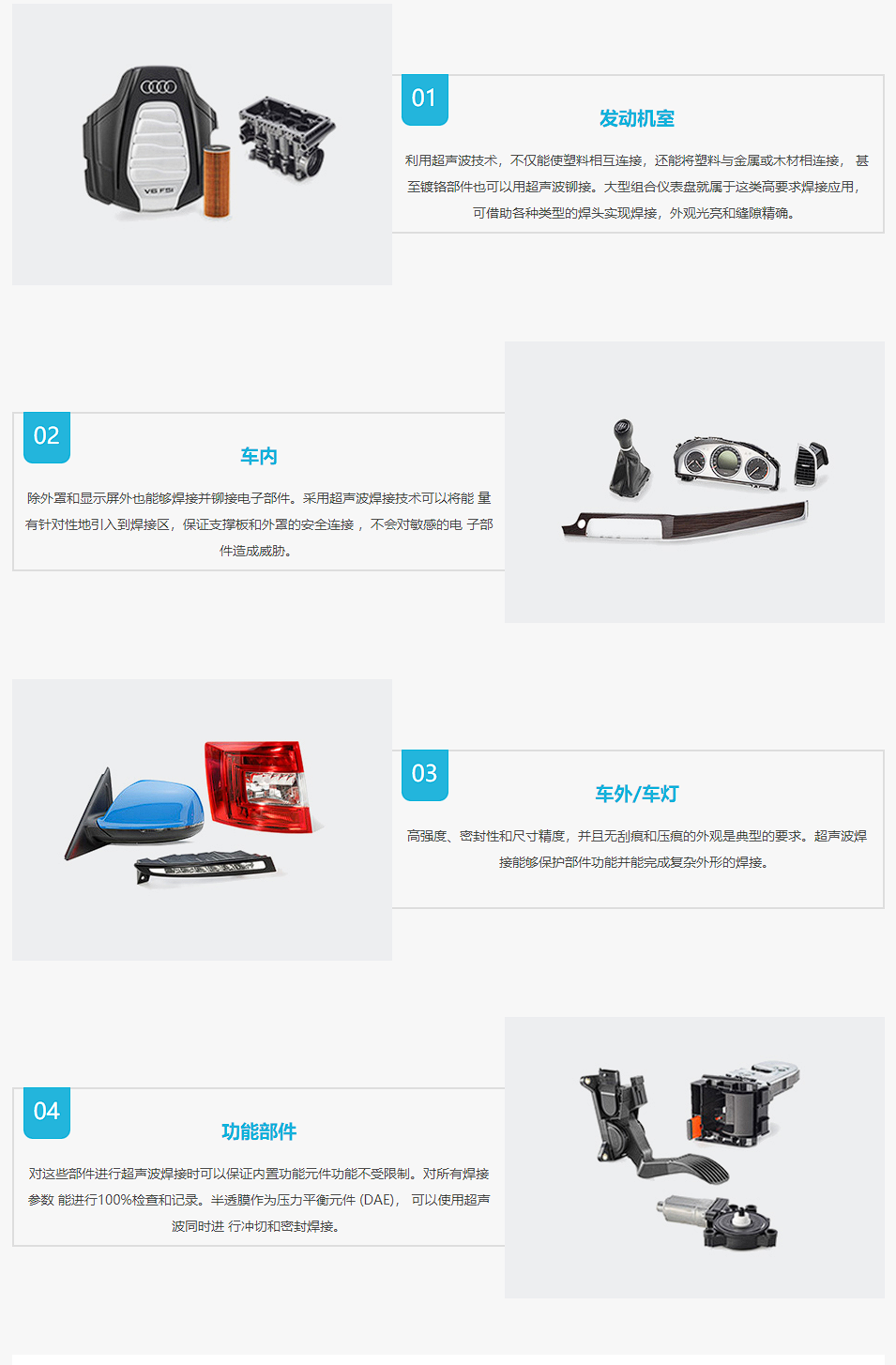 超聲波塑焊在汽車內飾外飾行業中的應用(圖1)